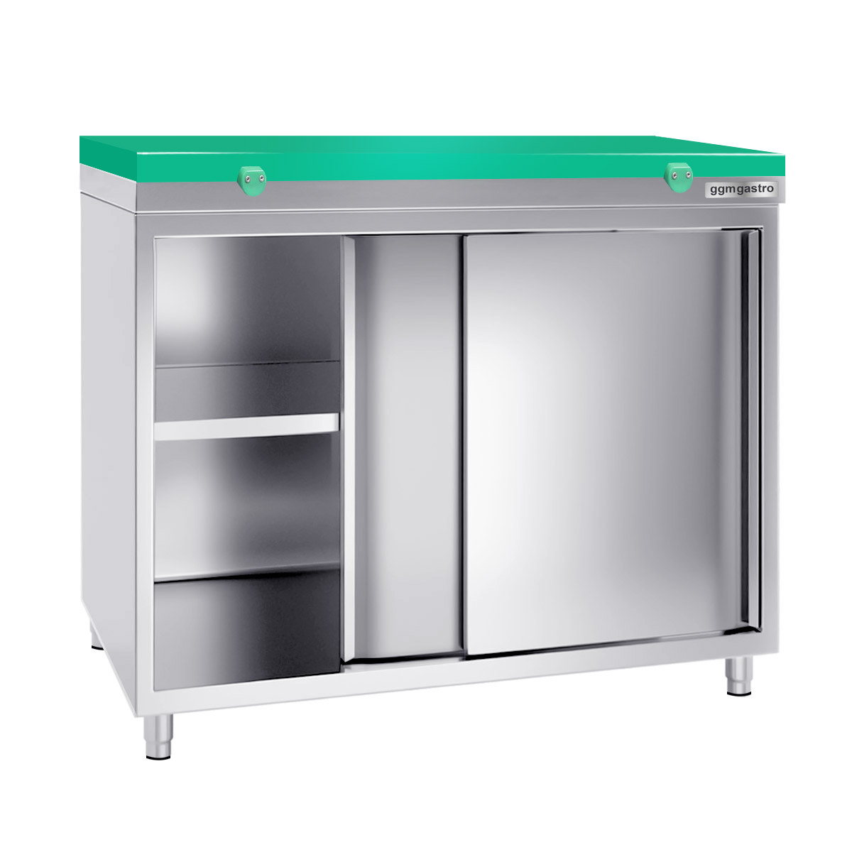 Stainless steel cabinets with cutting board